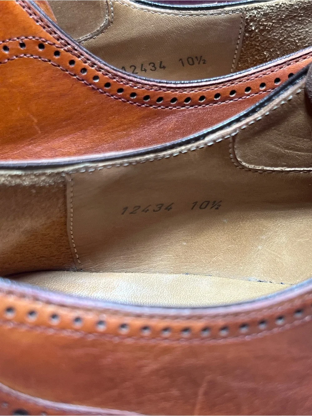Magnanni Men’s Cognac Leather  Wingtip Derbies US Sz10.5M Made In Spain 🇪🇸